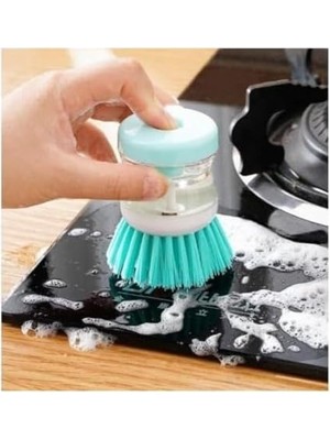 SÜS 2’li Bulaşık Fırçası – Deterjan Hazneli, Pratik Mutfak Temizlik Fırçası, Sabun Hazneli Sert Kıl Fırça Seti
