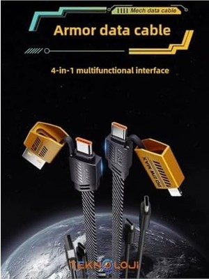 SÜS Şarj Kablosu 27W ve 65W Hızlı Şarj Type-C Hepsi Ile Uyumlu Paraşüt Ipinden Kopmaz Kablo