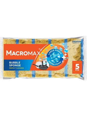 SÜS Bubble Bulaşık Süngeri 5'li Paket, Büyük Gözenekli Ekstra Köpük Teknolojisi