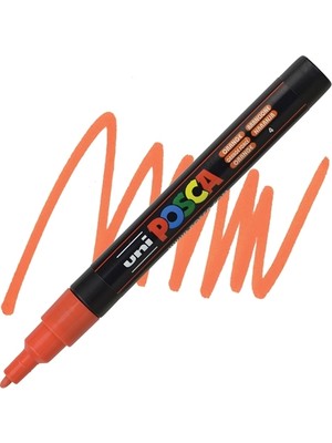 Uni-Ball Posca 0.9-1.3 Su Bazli Poster Boyama Kalemi Markörü Turuncu Pc-3M (6 Lı Paket)