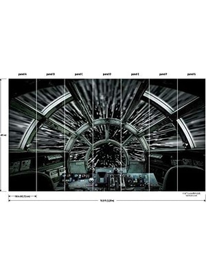 SÜS RMK11458M Millennium Falcon Soy ve Yapıştır Duvar Resmi - 3,2 M x 1,8 M.