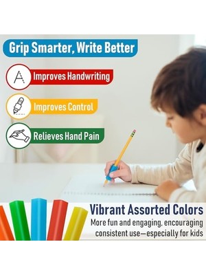 SÜS The Pencil Grip Klasik Üçgen Kavrama Ergonomik Yazma Yardımcısı, Sağ Veya Sol Elini Kullananlar Için, Çeşitli Renkler, 100'LÜ Paket (TPG-162100)