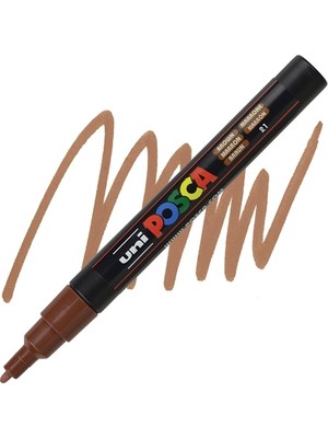 Uni-Ball Markör Boyama Kalemi Posca Su Bazlı Poster 0.9-1.3 Mm Kahverengi pc-3m (6 Lı Paket)