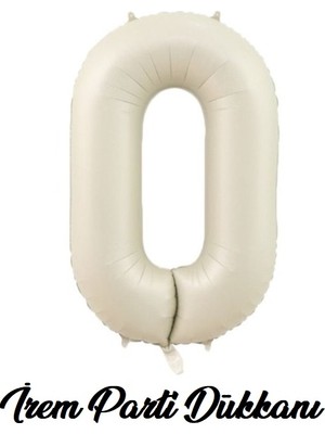 İrem Parti Dükkanı Retro Deniz Kumu Bej Krem 0 Yaş Rakam Balon 74 cm 34 Inç