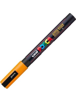Uni-Ball Markör Boyama Kalemi Posca Su Bazlı Poster 0.9-1.3 Su Bazlı Poster Markörü Parlak Sarı N Pc-3M (6 Lı Paket)