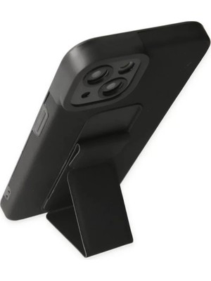 Newface iPhone 14 Plus Kılıf Mega Standlı Silikon - Siyah