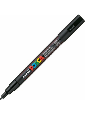 Uni-Ball Markör Boyama Kalemi Posca Su Bazlı Poster 0.9-1.3 Mm Siyah PC-3M (6 Lı Paket)