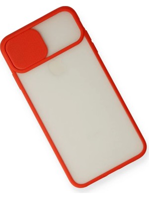 Newface iPhone Xs Max Kılıf Palm Buzlu Kamera Sürgülü Silikon - Kırmızı