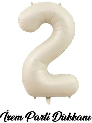 İrem Parti Dükkanı Retro Deniz Kumu Bej Krem 2 Yaş Rakam Balon 74 cm 34 Inç