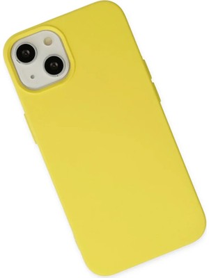 Newface iPhone 14 Kılıf Nano Içi Kadife Silikon - Sarı