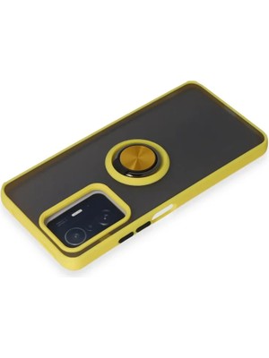 Newface Xiaomi Mi 11T Pro Kılıf Montreal Yüzüklü Silikon Kapak - Sarı
