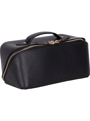 Buğz Ella Kadın Seyahat Kozmetik Bakım Makyaj Çantası Organizer Siyah