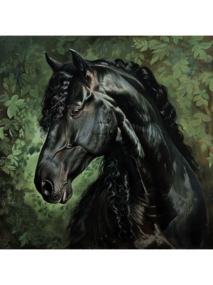 Aden Dijital Dekoratif At Kanvas Tablo