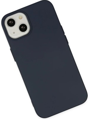 Newface iPhone 14 Plus Kılıf Nano Içi Kadife Silikon - Lacivert