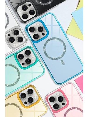 Newface Apple iPhone 16 Pro Max Live Diamond Magsafe Kapak - Yeşil