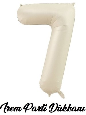 İrem Parti Dükkanı Retro Deniz Kumu Bej Krem 7 Yaş Rakam Balon 74 cm 34 Inç