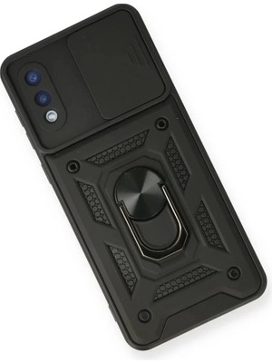 Newface Samsung Galaxy A02 Kılıf Pars Lens Yüzüklü Silikon - Siyah