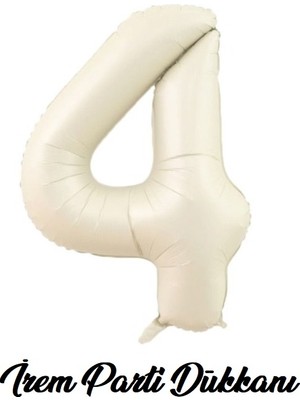 İrem Parti Dükkanı Retro Deniz Kumu Bej Krem 4 Yaş Rakam Balon 74 cm 34 Inç