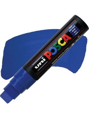 Uni-Ball Posca 15.0 Su Bazlı Poster Boyama Kalemi Markörü Mavi Pc-17K (5 Li Paket)