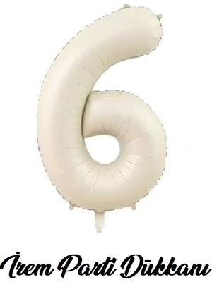 İrem Parti Dükkanı Retro Deniz Kumu Bej Krem 6 Yaş Rakam Balon 74 cm 34 Inç