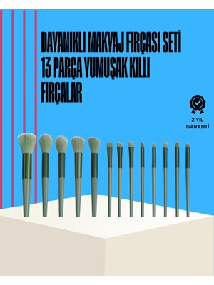Astraltech Taşınabilir Ergonomik Yapılı 13 Adet Fiber Kıllı Yüz ve Göz Makyaj Fırçası Seti
