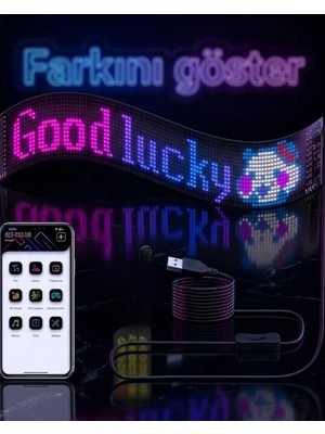 Astraltech 16X96 Rgb LED Matrix Panel 60 cm Esnek Yapı Uygulama Kontrollü Kayan Yazı Ekranı