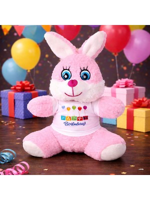 Daniska Happy Birthday Tişörtlü Peluş Tavşan