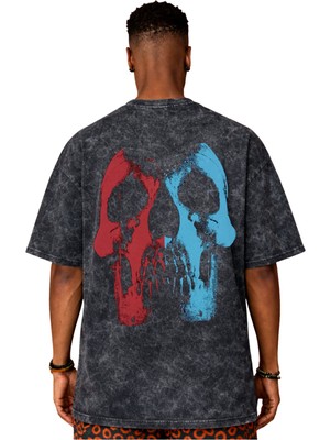 Sevbano Tasarım Deftones Rock Metal Müzik Grubu Sırt Baskılı Unisex Oversize Vintage Yıkamalı Tişört