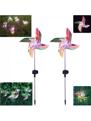 SHC4200 PM-29310 Dc 5 Volt Solar Rüzgar Gülü LED Bahçe Aydınlatma 2'li Paket