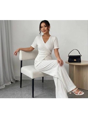 Marsilyan Kadın Toka Detaylı Kruvaze Takım