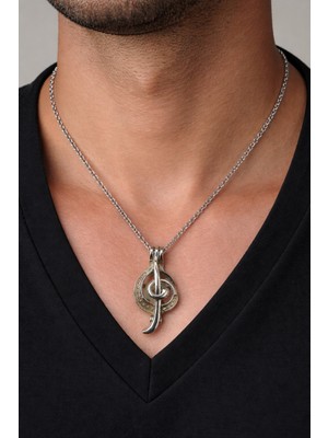 Herşey Nota Karanlıkta Parlayan Sol Anahtarı Kolye Gümüş Renk 60 cm Unisex