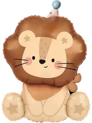 İrem Parti Dükkanı Retro Sevimli Şapkalı Tavşan Krem Kahve Renk Folyo Balon 58X80