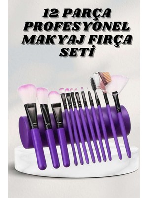 Astraltech Makyaj Fırçası 12 Parça Set Yumuşak Uçlu Göz Makyajına Uygun Hafif ve Taşınabilir Çanta