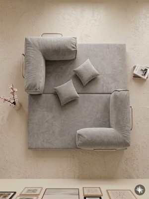 Branna Home Legom Ikili Sünger Koltuk Yatak Olabilen Kanepe Çok Amaçlı Çift Kişilik Aktivite Eco Koltuk 90X180CM