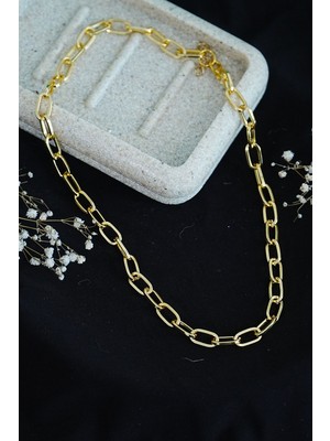 Getittir Gerdanlık Kolye Altın Rengi Dikdörtgen Model