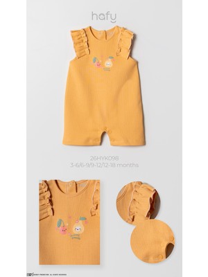 Hafy Baby Meyve Nakışlı, Fırfırlı, Yazlık, Kız Bebek Şort Tulum
