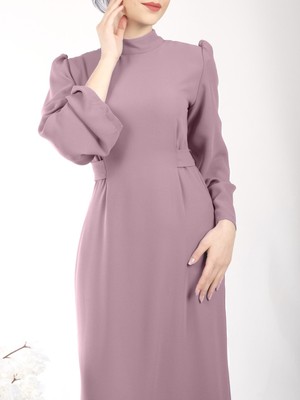 Modamorfo Hakim Yaka Belden Bağlamalı Elbise         -G.kurusu