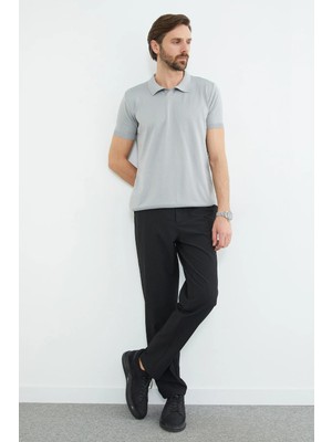 FullaModa Çizgili Düğmeli Jogger Pantolon
