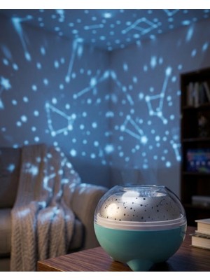 Senka Mey Ithalat® Bluetooth Bağlantılı Gece Lambası Yıldız Projeksiyon Işığı 7 Renk Efekti ve Zamanlayıc