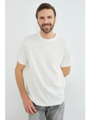 FullaModa Basic Bisiklet Yaka Modal Tişört