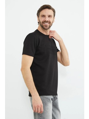 FullaModa Slogan Baskılı Bisiklet Yaka Tişört