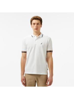 Nautica Erkek Beyaz Classic Fit Polo Yaka T-Shirt K55335T.1BW