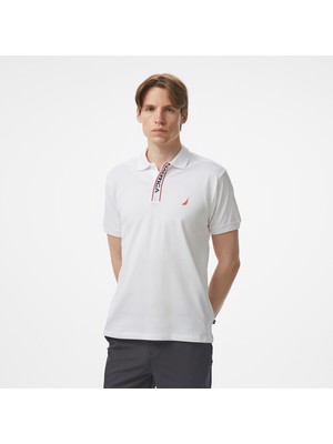 Nautica Erkek Beyaz Classic Fit Polo Yaka T-Shirt K55306T.1BW