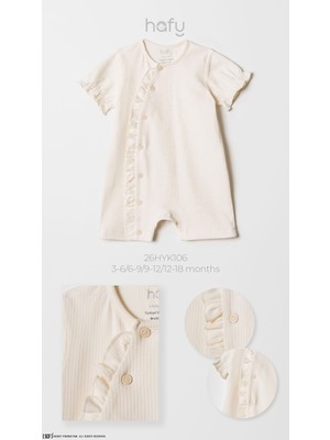 Hafy Baby Kısa Kollu, Fırfırlı, Yazlık Kız Bebek Tulumu