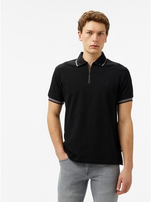 Nautica Erkek Siyah Classic Fit Polo Yaka T-Shirt K55317T.0TB