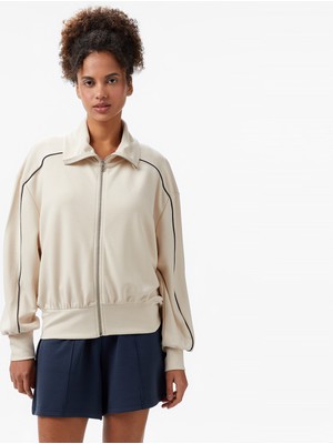 Nautica Kadın Ekru Regular Fit Dik Yaka Sweatshirt 55K600T.1MA