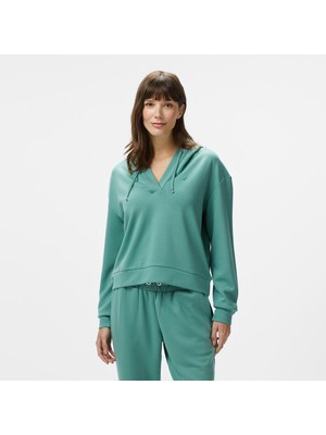 Nautica Kadın Yeşil Regular Fit Kapüşonlu Sweatshirt 55K604T.3TR