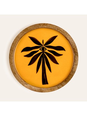 Zsa Zsa Zsu Lakrı 2'li Mango Ağacı Bardak Altlığı 12x12 Cm Siyah