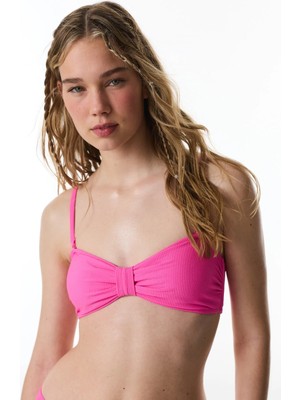 Penti Parlak Pembe Nena Straplez Knot Bikini Üstü