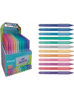 Gıpta Jel Kalem Trend Akrilik Jel 12 Renk 0.5 Std F1478 (144 Lü Paket)